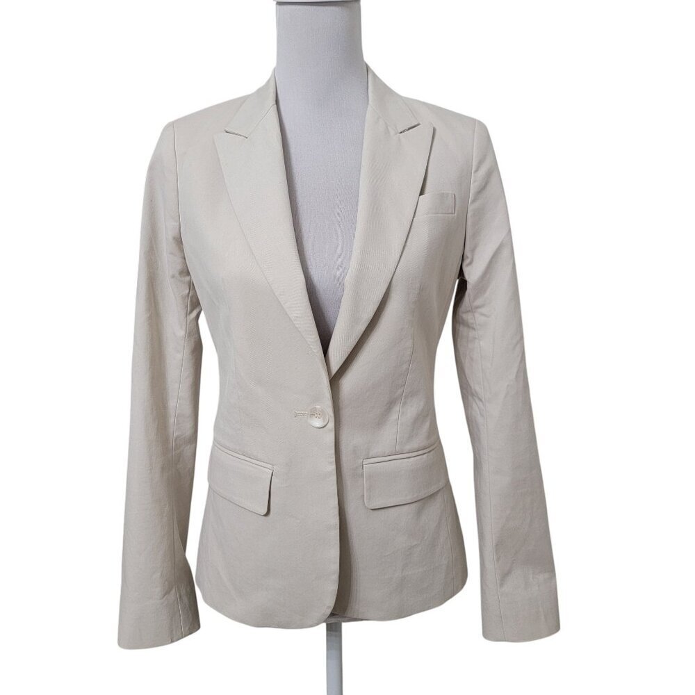 Pippa Size 4 Bone Colored Single Button Blazer, Gently Used Condition